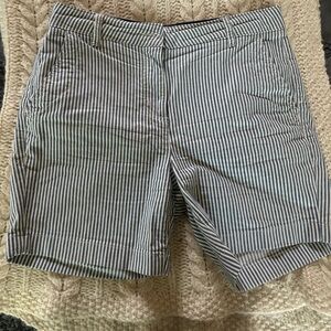 Boden gray and white striped shorts size US 8